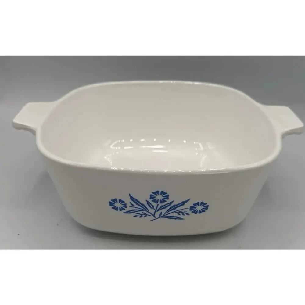 CorningWare Blue Cornflower 1 Qt & 1.5 Qt Casserole Dishes No Lids Set 2